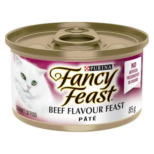 Fancy Feast Pate Beef, Wet Cat Food 85g, 85 g