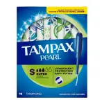 Tampax Pearl Tampons, with LeakGuard Braid, Super Absorbency, Unscented, 18CT