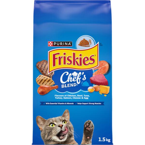 Friskies Chef's Blend Dry Cat Food Assorted Flavours 1.5 kg