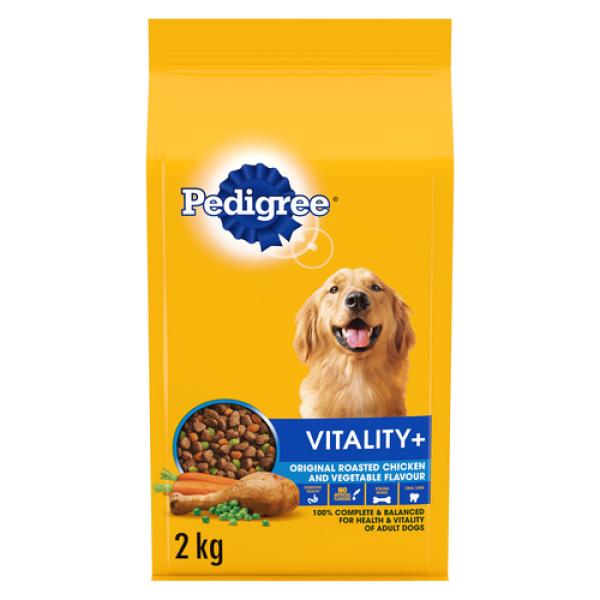 Pedigree Vitality+ Adult Dry Dog Food Roasted Chicken & Vegetable 2 kg