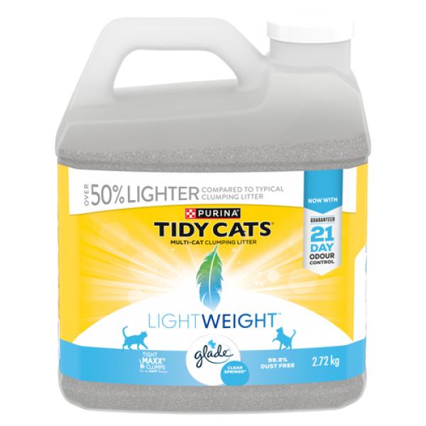 Tidy Cats Cat Litter LightWeight With Glade Clear Springs 2.72 kg