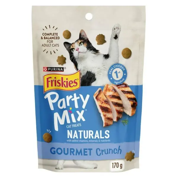 Friskies Party Mix Gourmet Crunch, Natural Cat Treats 170g, 170 g