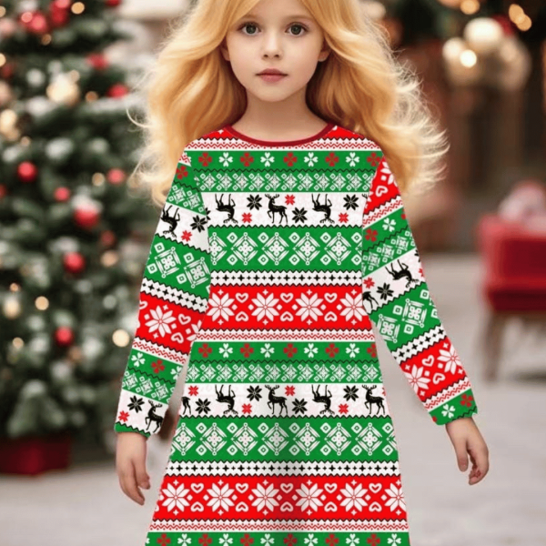 Toddler Girls Christmas Sweater Dress