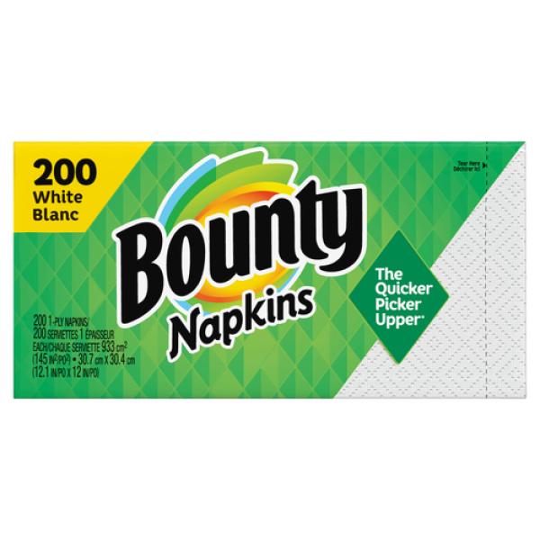 Bounty Paper Napkins, White, 200CT