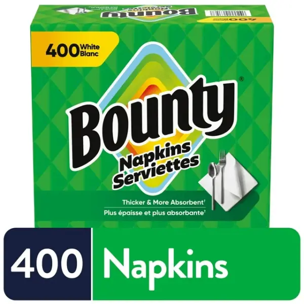 Bounty Paper Napkins, White, 400 Count