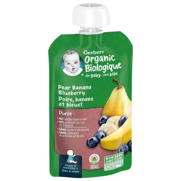 Gerber Organic Puree - Pear Banana Blueberry