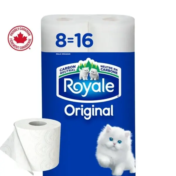 Royale Original, 2 Ply Toilet Paper, 8 Equal 16 Bathroom Tissue Rolls, 242 Toilet Paper Sheets per Roll