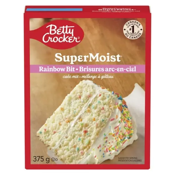 Betty Crocker Super Moist Rainbow Bit Cake Mix, 375 g