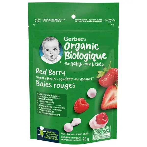 Gerber Organic Yogurt Melts - Red Berry