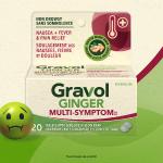Gravol Ginger Multi-Symptom Cold and Fever Tablets with Willowbark, 20 Tablets