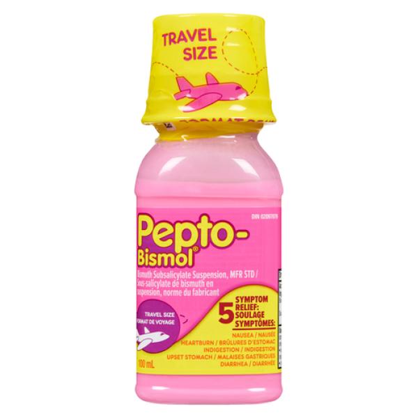 Pepto-Bismol 5 Symptom Relief Stomach Liquid Original Travel Size 100 ml