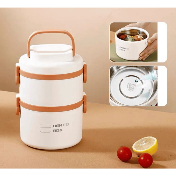 Bento Lunch Box, high quality stainless steel, two layers, thermal food container for office workers
