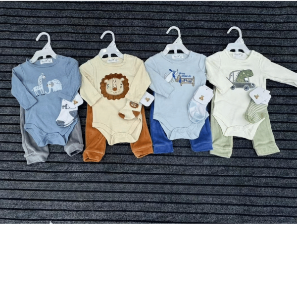 Toddler cotton Babysuit with pants and matching pair of socks