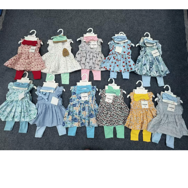 Dress Leggings and Headband 3 piece set for infants