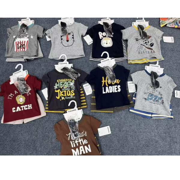 Toddler baby boy summer outfit, Cute roundneck tees top + shorts and sunglasses