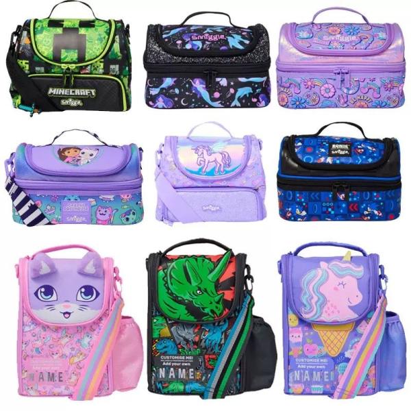 Double Decker Lunch Bag Large Tote for Boys, Girls, with Adjustable Strap