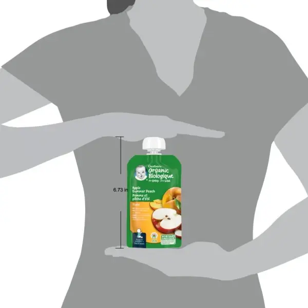 Gerber Organic Puree - Apple Peach Baby Food 128ml