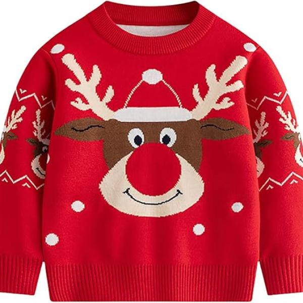Toddler Christmas Sweater Boy Girl Knitted Sweatshirt Pullover Tops Xmas Holiday Long Sleeve Fall Winter Outfits